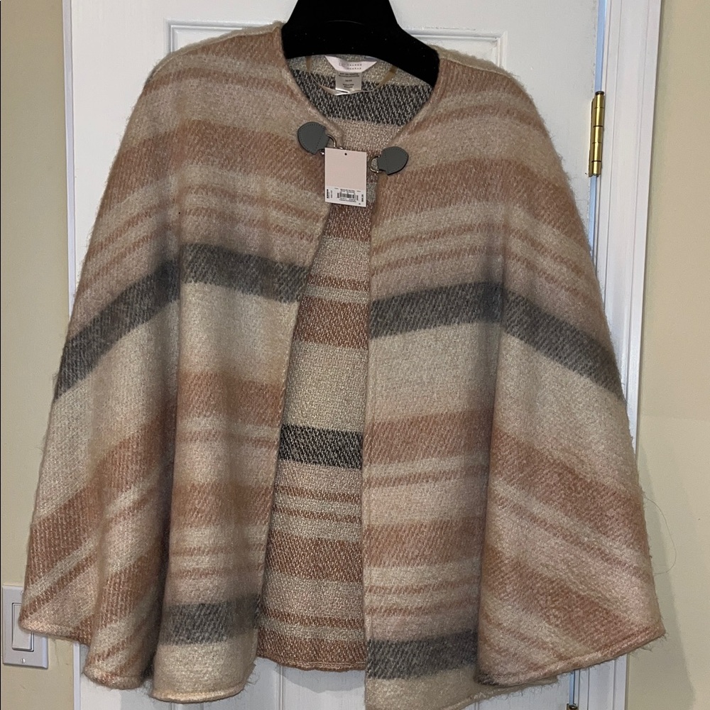 LC Lauren Conrad Tan and Cream Striped Cape